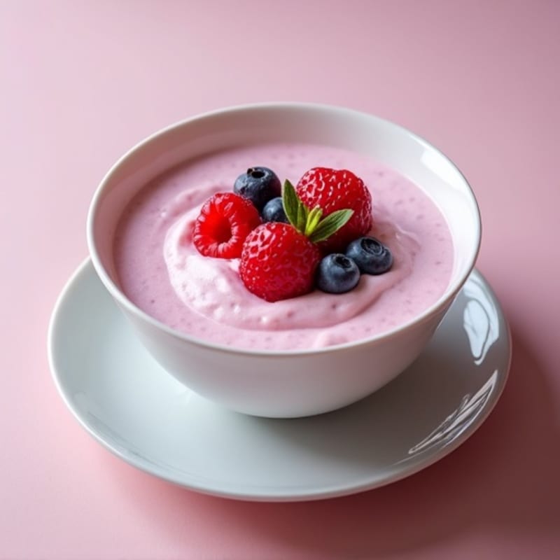 Silky Greek Yogurt Protein Mousse with Mixed Berries