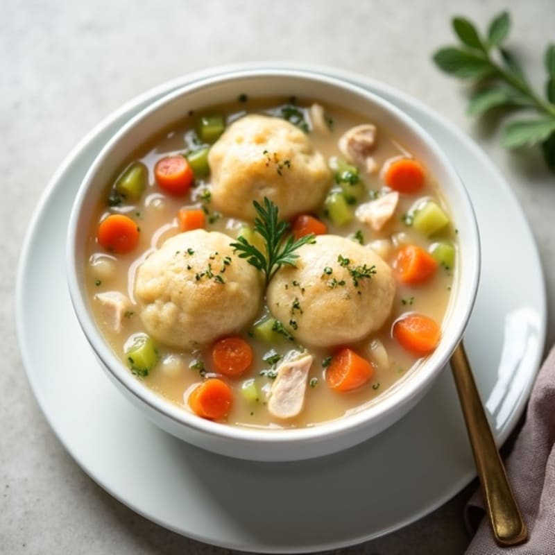 Creamy Chicken and Vegetable Dumpling Soup