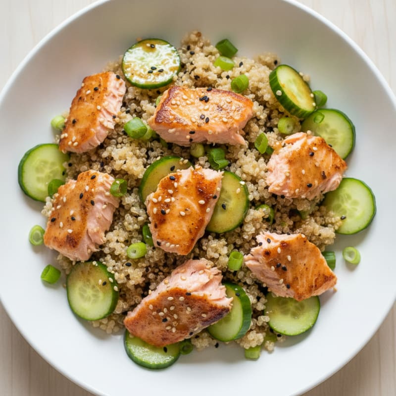 Asian Salmon Quinoa Lunch Bowl