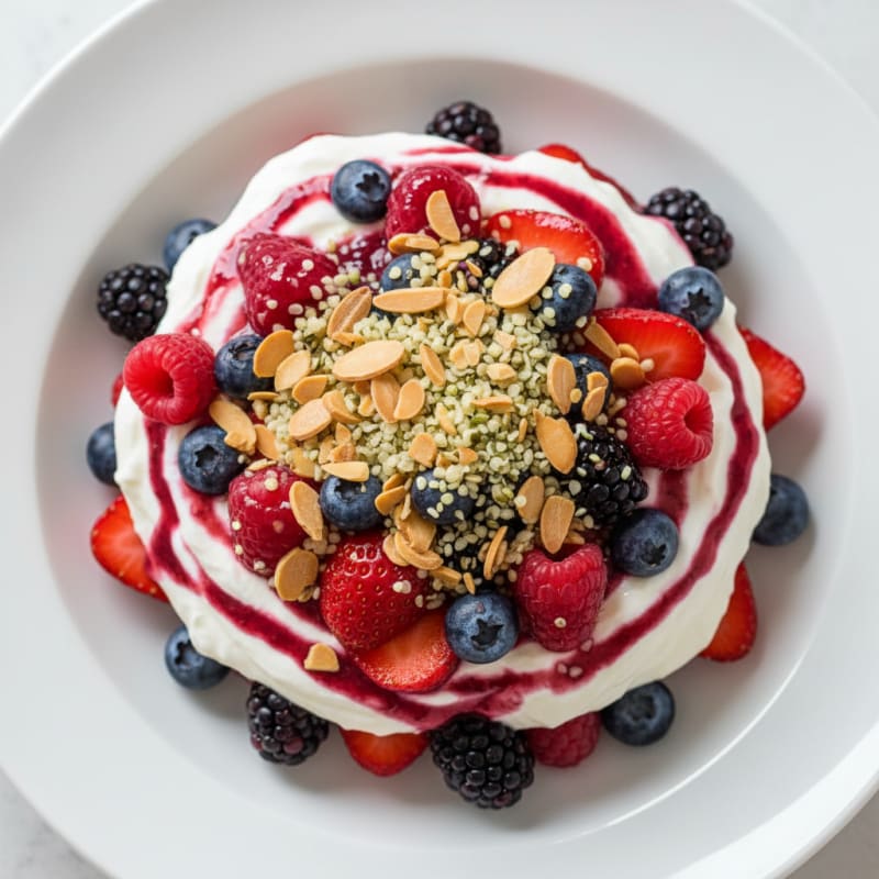 Greek Yogurt Protein Parfait with Mixed Berries