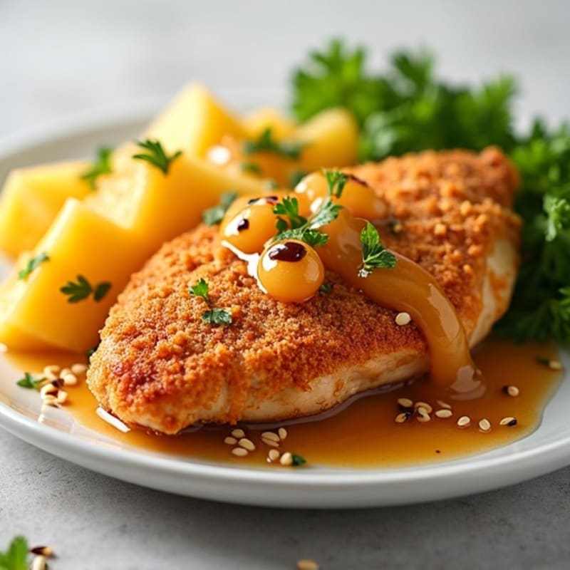 Crispy Baked Chicken with Sweet and Tangy Pineapple Sauce