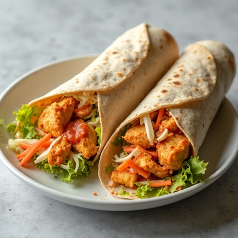 Buffalo Chicken Wraps with Fresh Crunchy Slaw