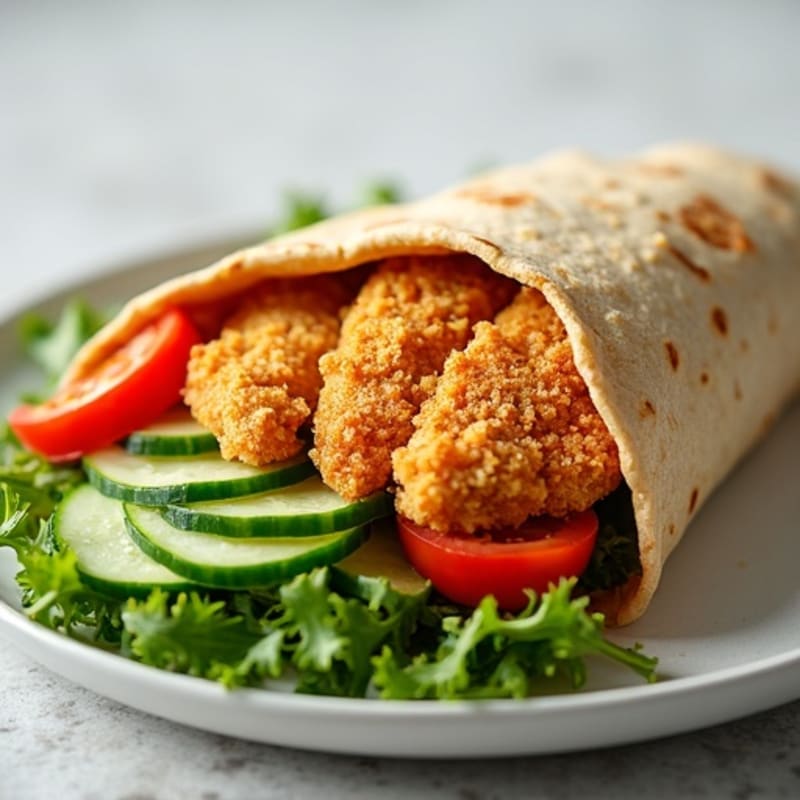 Crispy Chicken and Fresh Vegetable Wrap