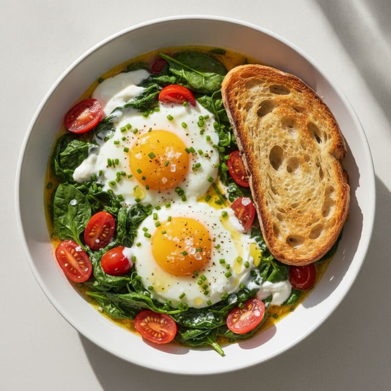 Baked Eggs with Sourdough Toast