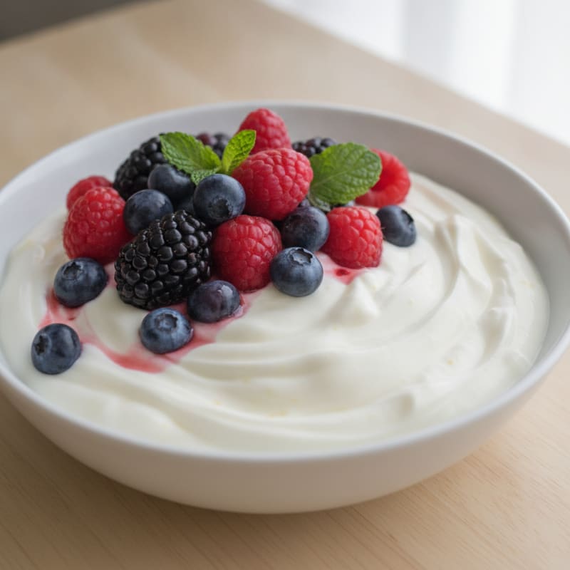 Greek Yogurt with Mixed Berries and Protein Powder