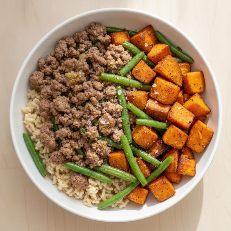 Ground Beef and Sweet Potato Power Bowl