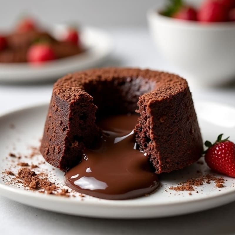 Protein-Rich Dark Chocolate Lava Cake