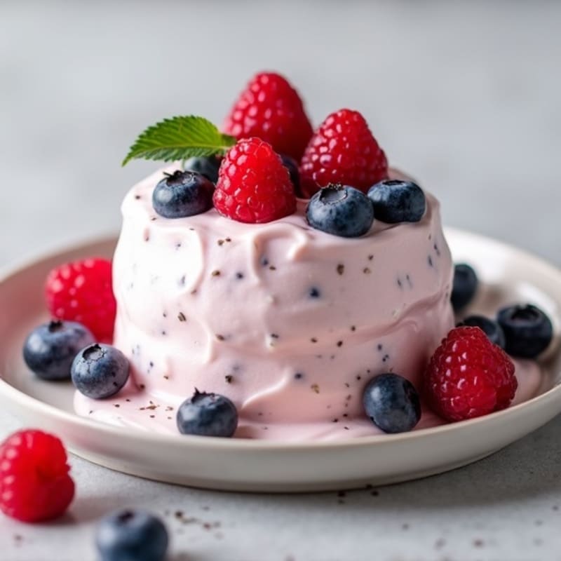 Silky Greek Yogurt Protein Mousse with Berries