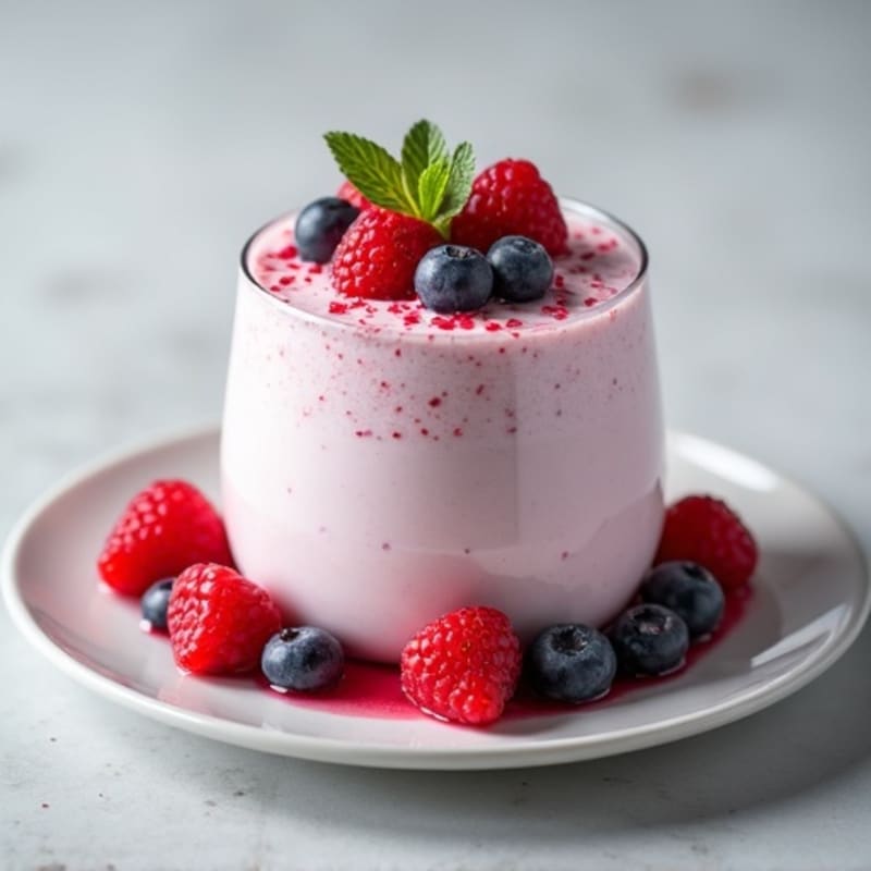 Greek Yogurt Protein Mousse with Mixed Berries