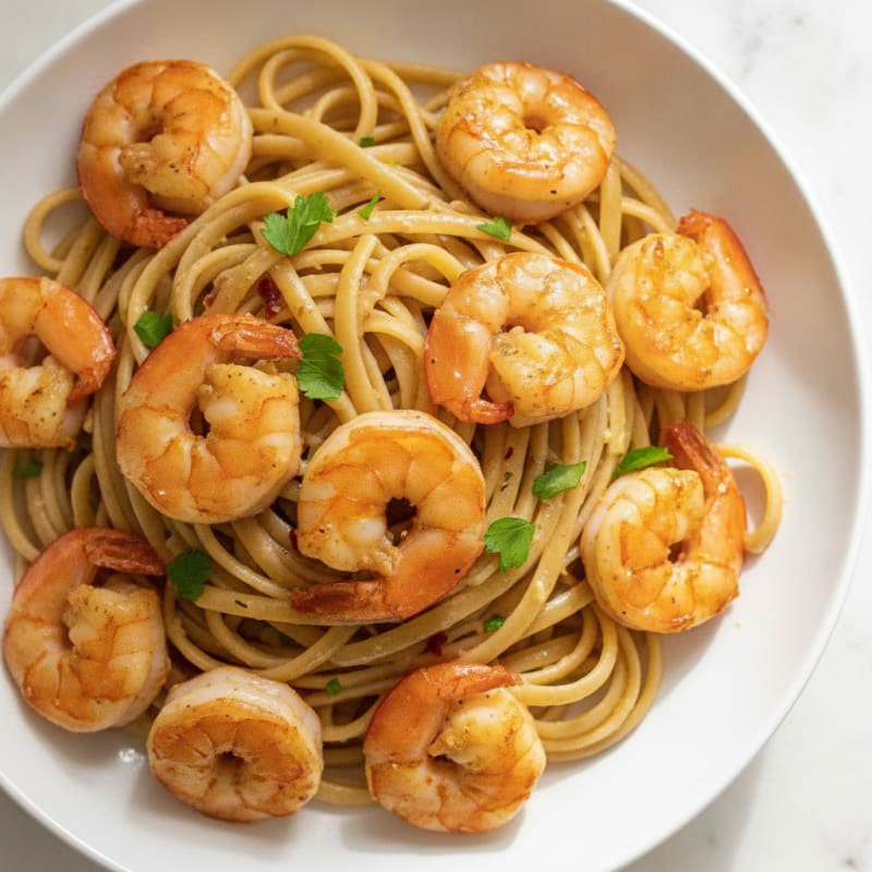 Garlic Butter Shrimp Scampi with Linguine