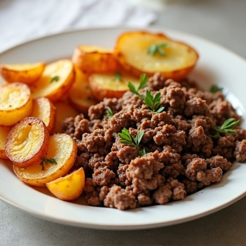 Ground Beef and Crispy Roasted Potatoes