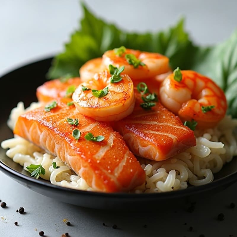 Crispy Nori Salmon and Shrimp