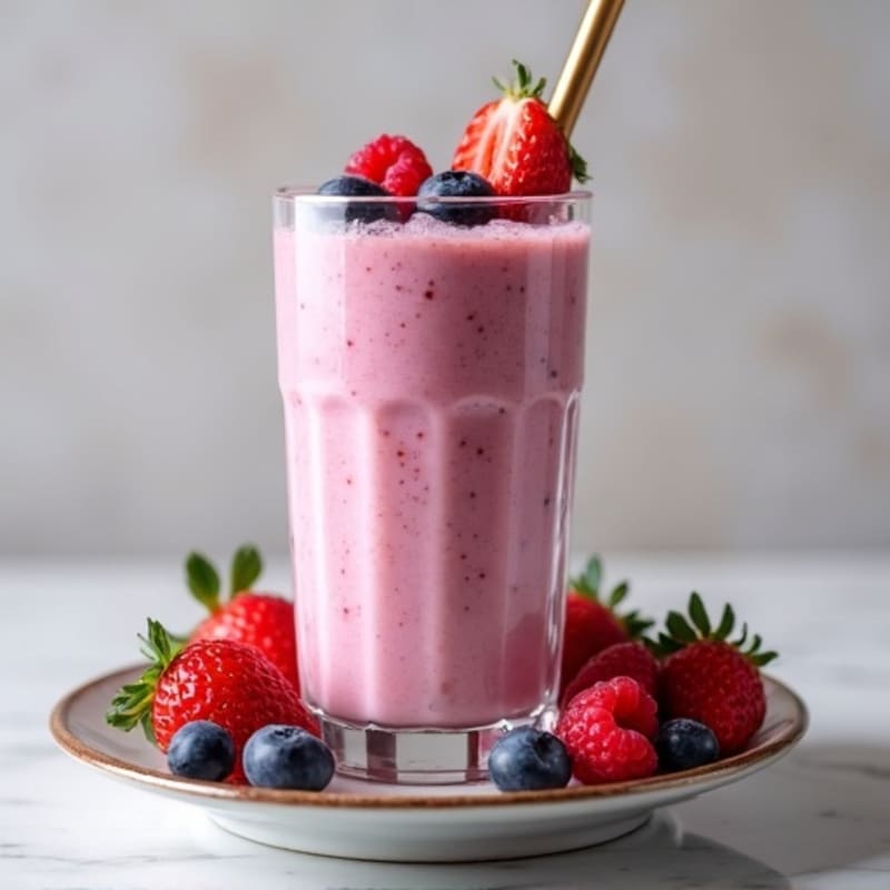 Creamy Triple Berry Protein Smoothie