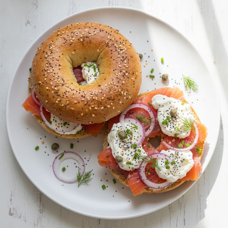 Savory Everything Protein Bagels