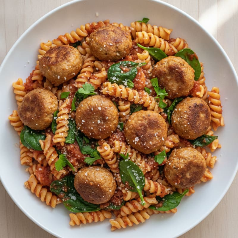Chicken Meatball Pasta with Marinara