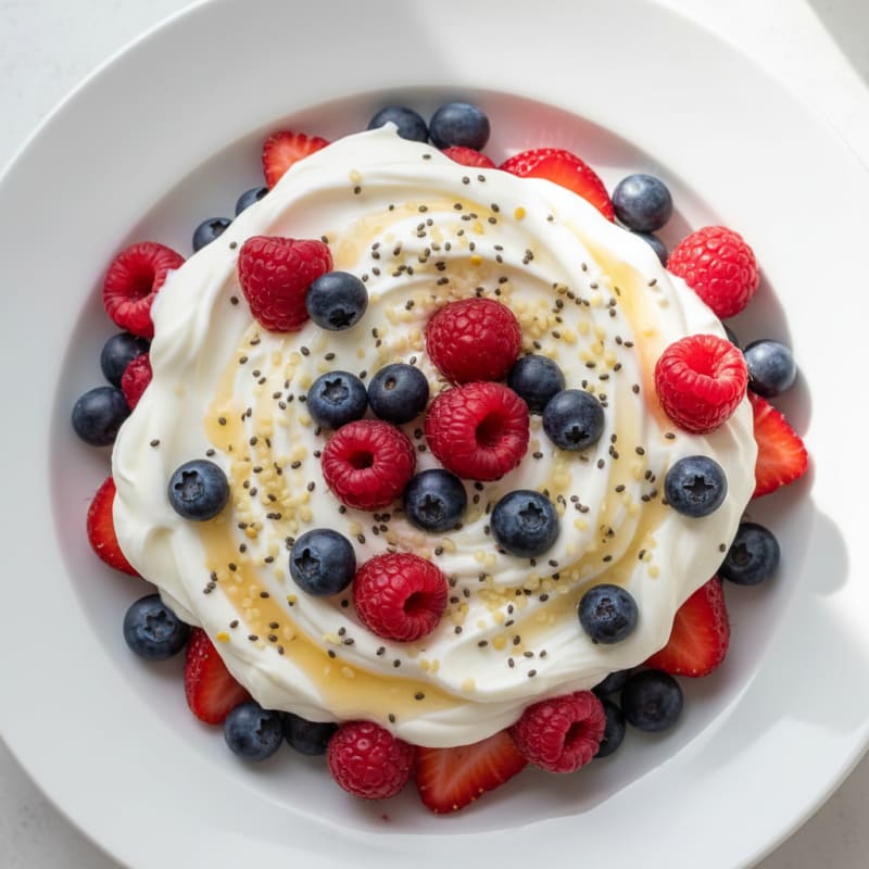 Greek Yogurt Protein Parfait with Mixed Berries