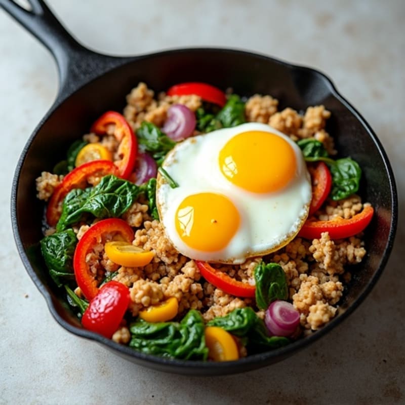 Lean Ground Chicken and Apple Breakfast Skillet