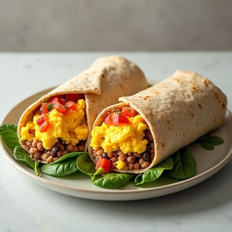 Hearty Scrambled Egg and Lean Turkey Sausage Burrito