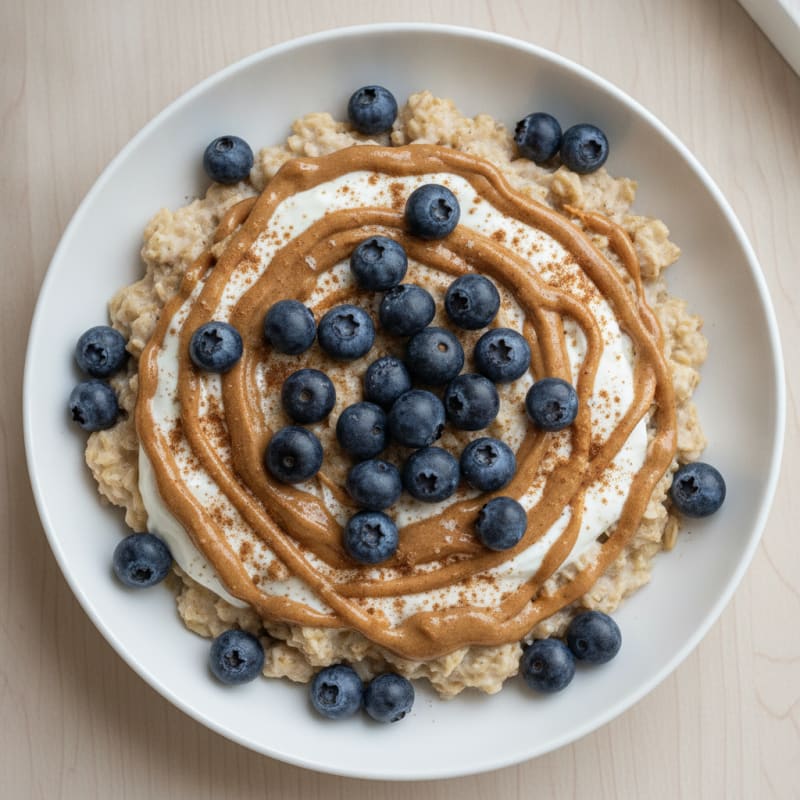 Blueberry Peanut Butter Oatmeal Bowl