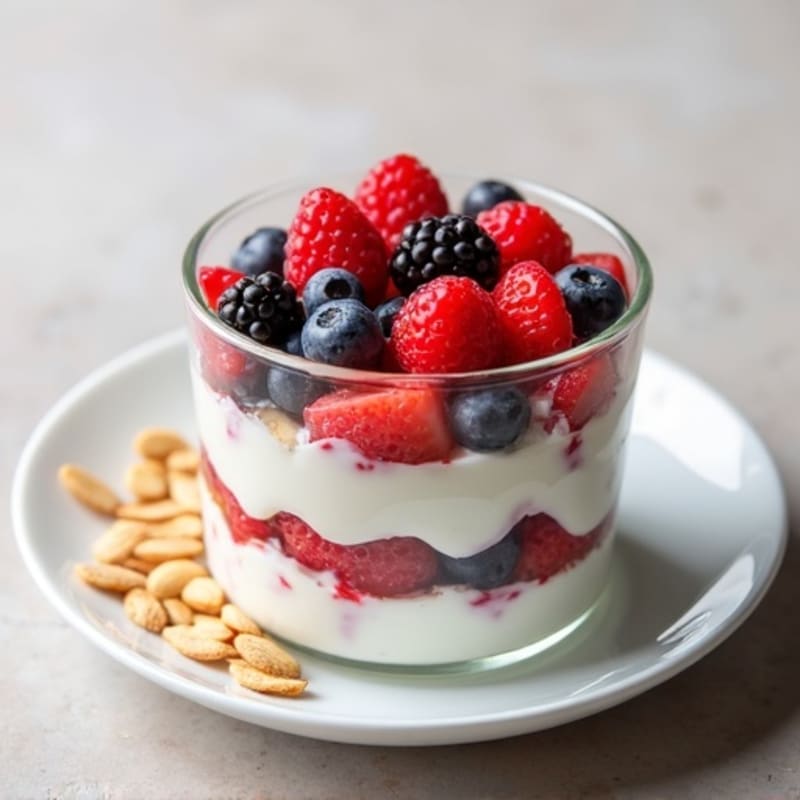 Greek Yogurt Protein Parfait with Berries and Almonds