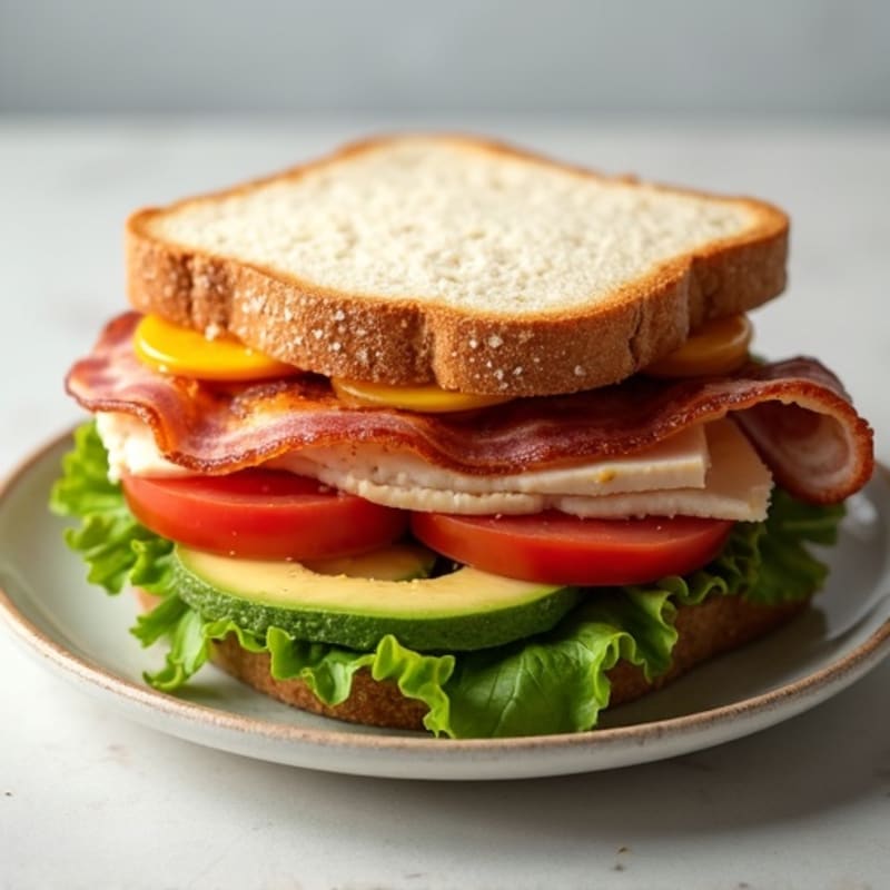 Lean Turkey and Crispy Bacon Sandwich with Fresh Vegetables