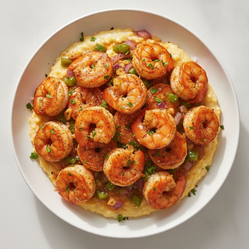 Cajun Shrimp with Creamy Cheddar Grits