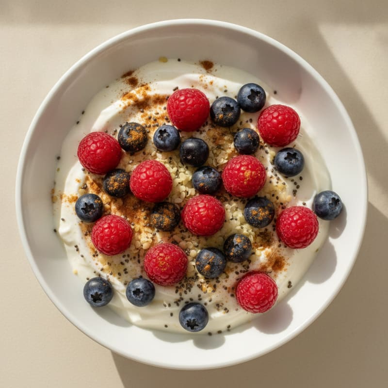 Creamy Greek Yogurt Bowl with Mixed Berries and Chia Seeds