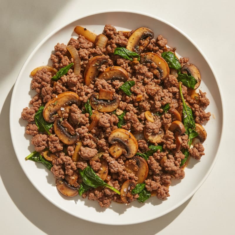 Savory Ground Beef and Mushroom Skillet