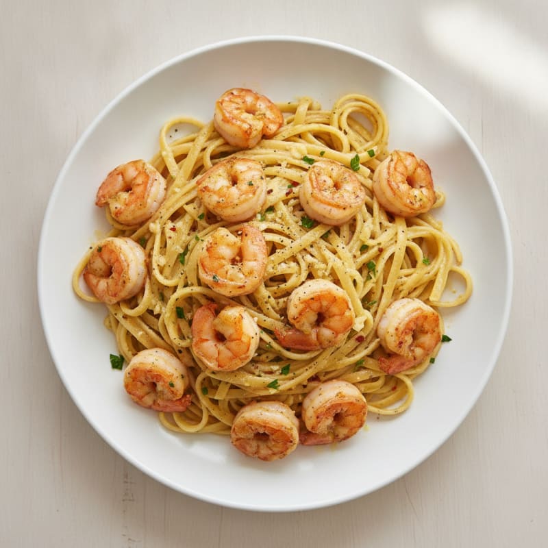 Garlic Butter Shrimp Scampi with Linguine