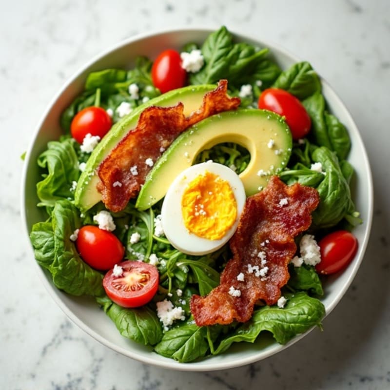 Crispy Turkey Bacon Avocado Salad with Fresh Greens