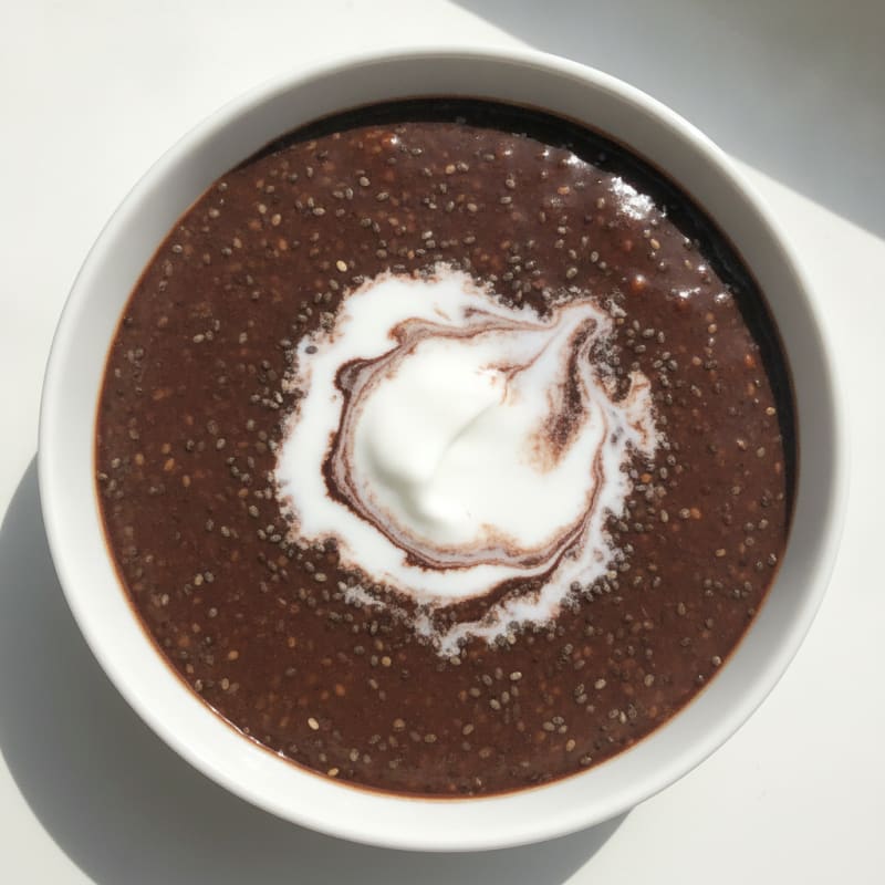 Silky Chocolate Protein Pudding with Chia Seeds