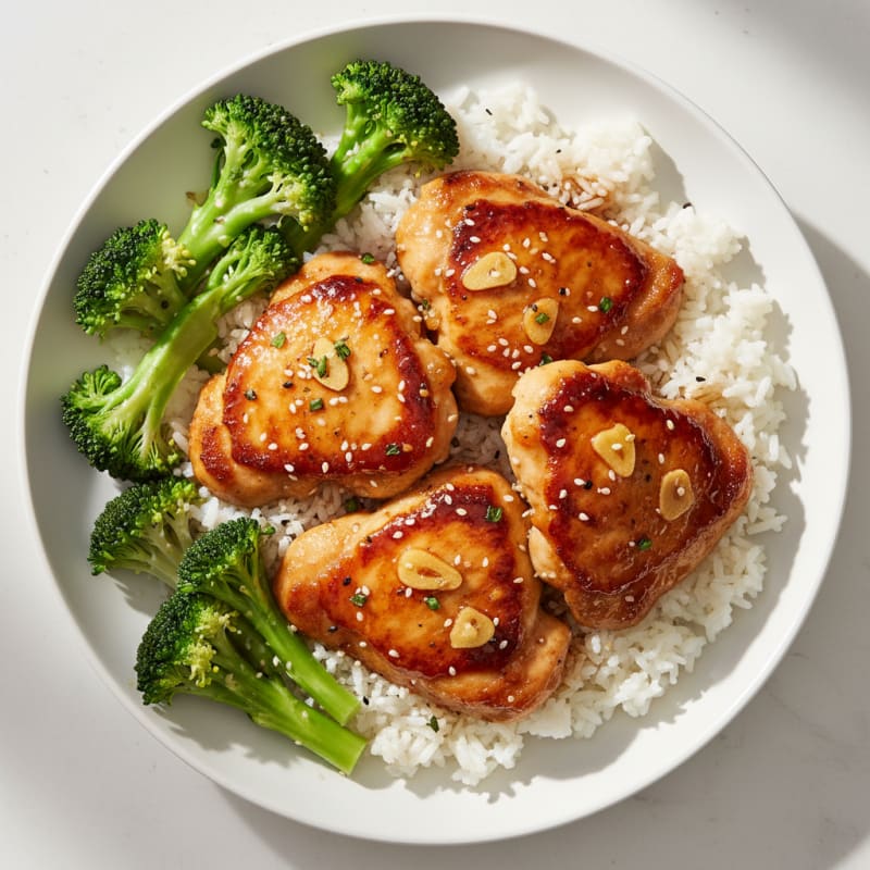 Crispy Teriyaki Glazed Chicken Thighs