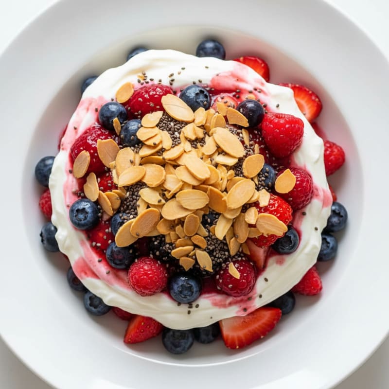 Greek Yogurt Protein Parfait with Mixed Berries
