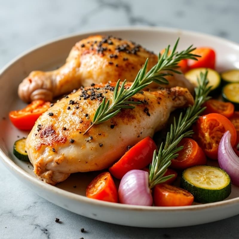 Herb-Roasted Chicken with Crispy Roasted Vegetables