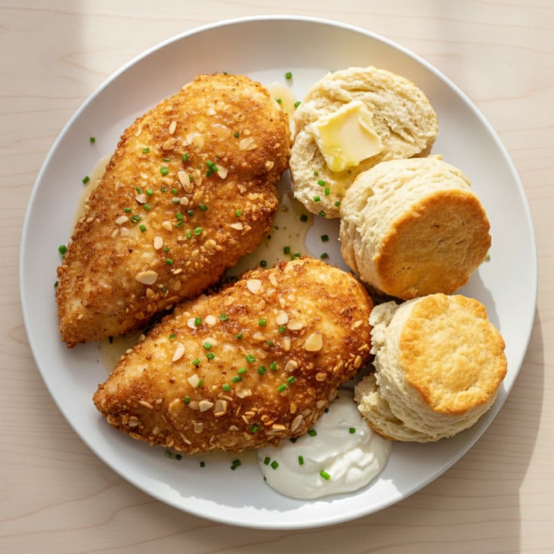 Buttermilk Fried Chicken with Fluffy Biscuits