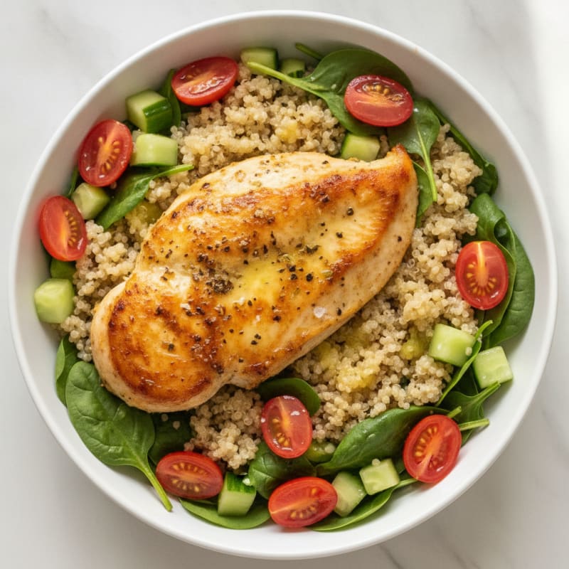 Lemon Herb Chicken and Quinoa Bowl