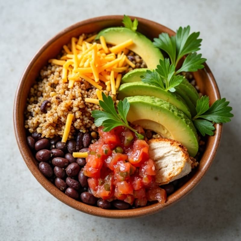 Grilled Chicken Taco Bowl with Black Beans and Quinoa