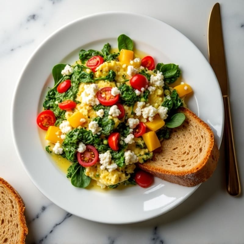 Protein-Packed Spinach and Feta Egg White Scramble