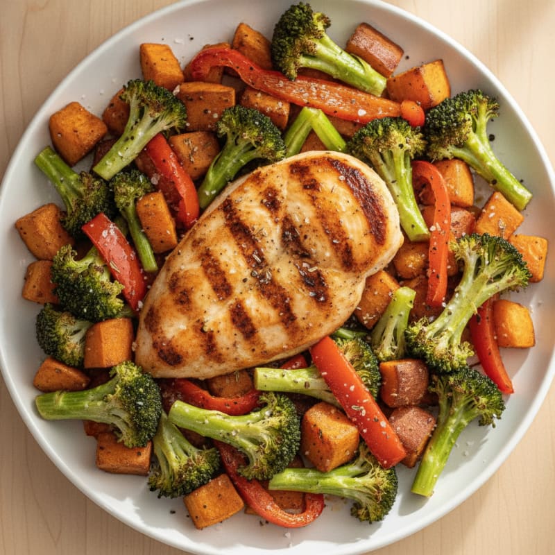 Pan-Seared Chicken with Roasted Vegetables