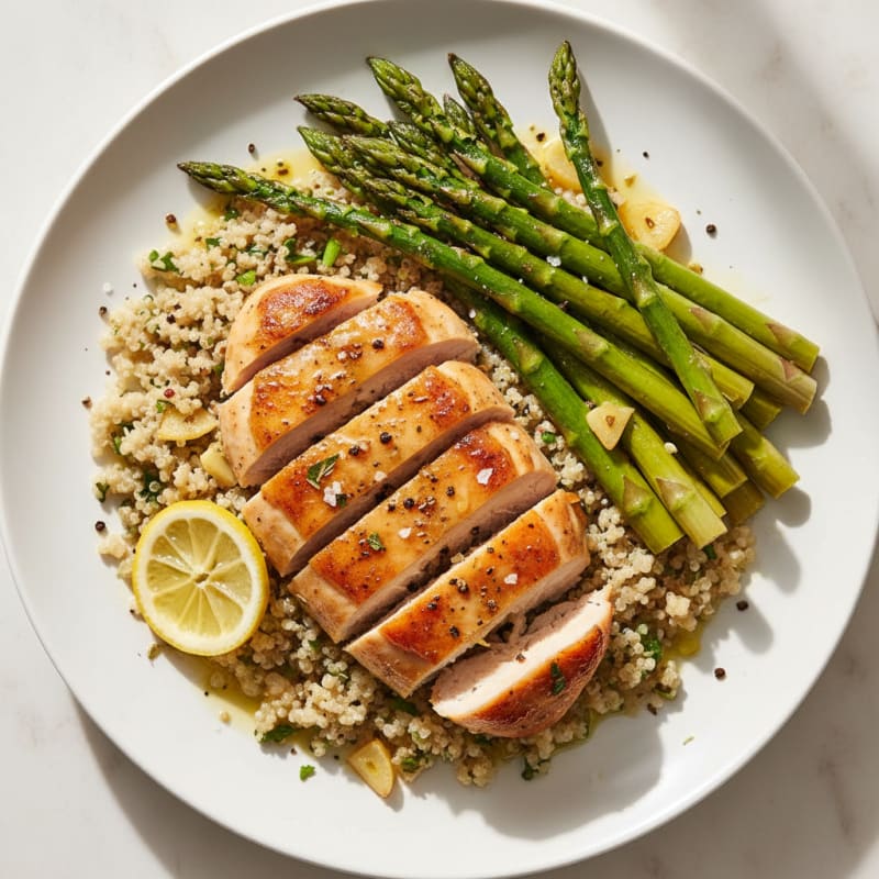 Lemon Herb Roasted Chicken with Asparagus