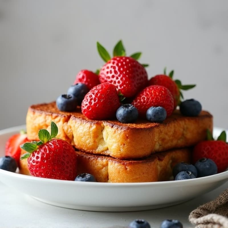 Protein-Packed Vanilla Bean French Toast with Fresh Berries