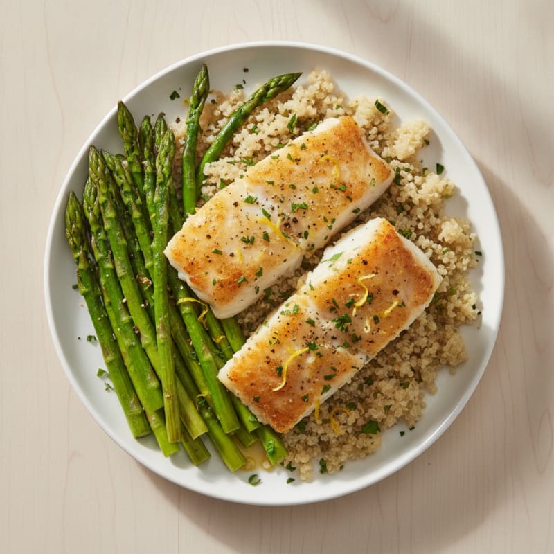 Lemon Herb Baked Cod with Asparagus