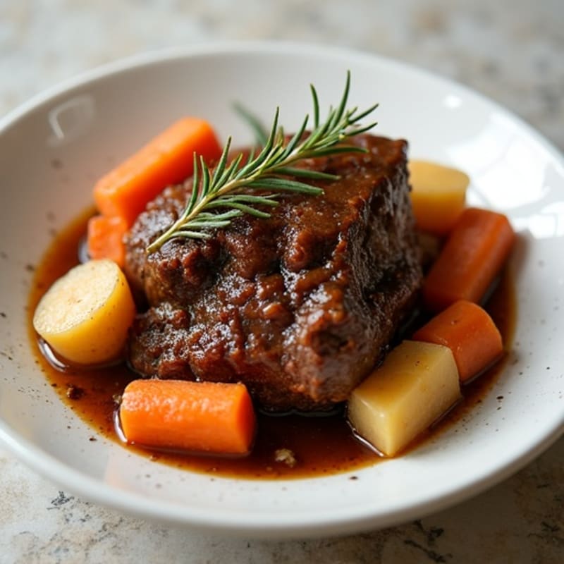 Tender Slow-Cooked Beef Pot Roast with Roasted Root Vegetables