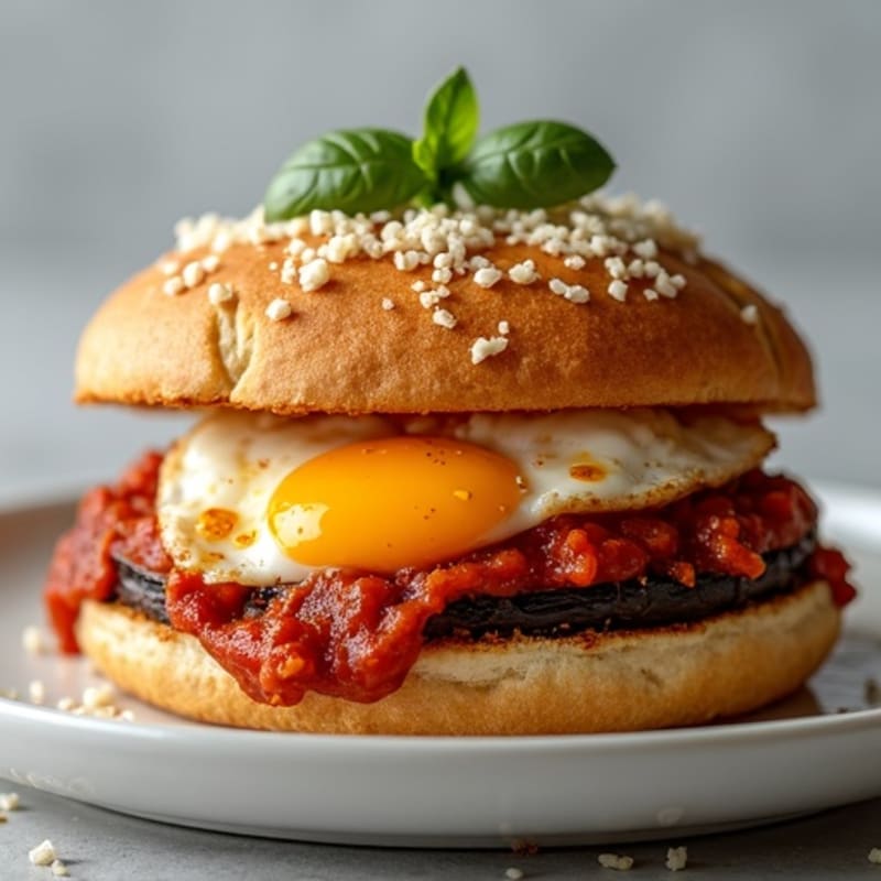 Crispy Baked Eggplant Parmesan Sandwiches