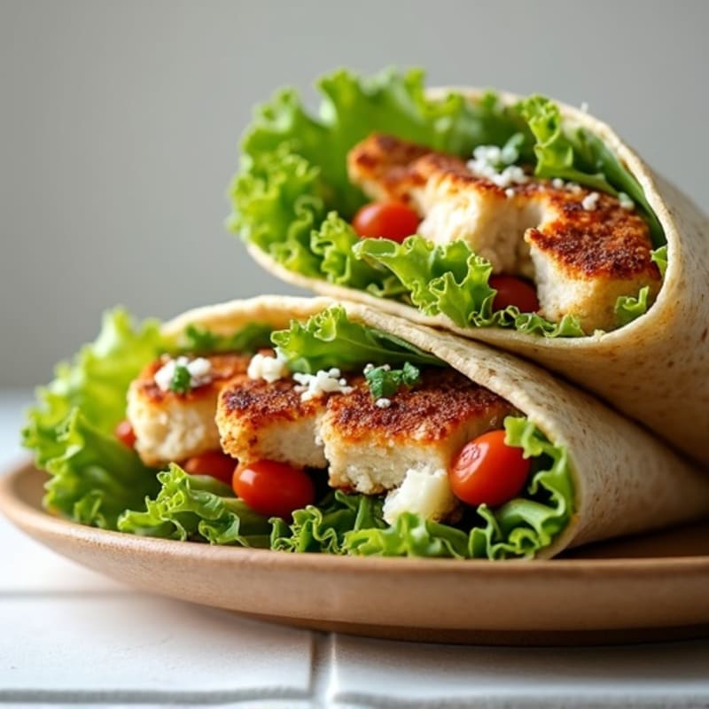 Healthy Crispy Chicken Caesar Wrap