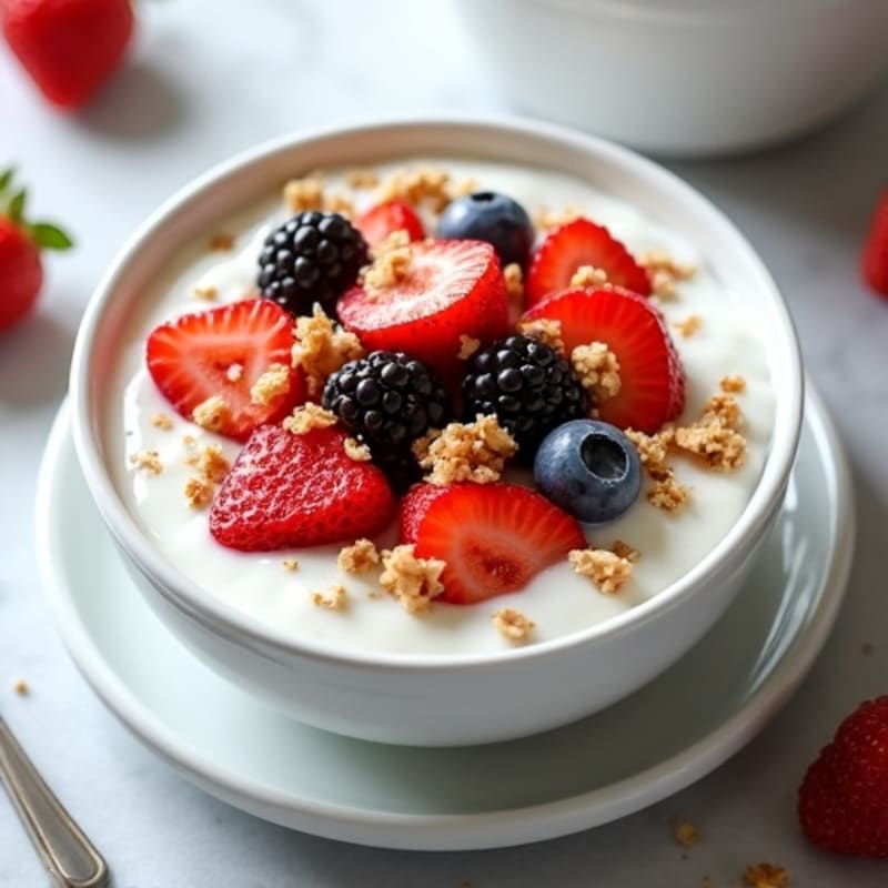 Creamy Greek Yogurt with Fresh Berries and Crunchy Granola