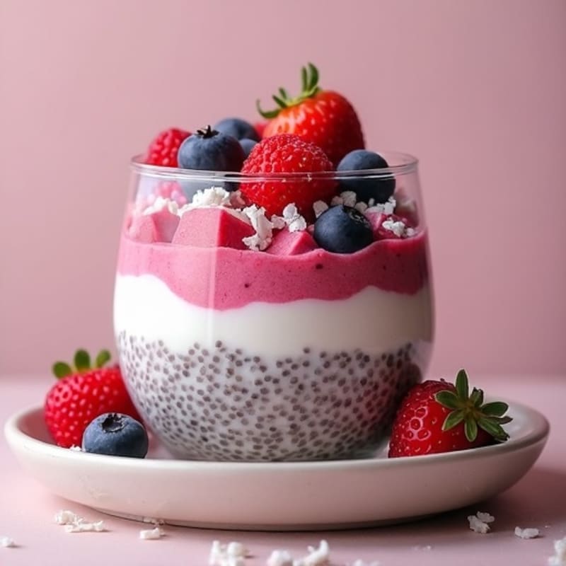 Fresh Berry Chia Pudding with Coconut