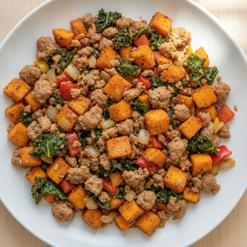 Breakfast Sweet Potato Hash with Sausage