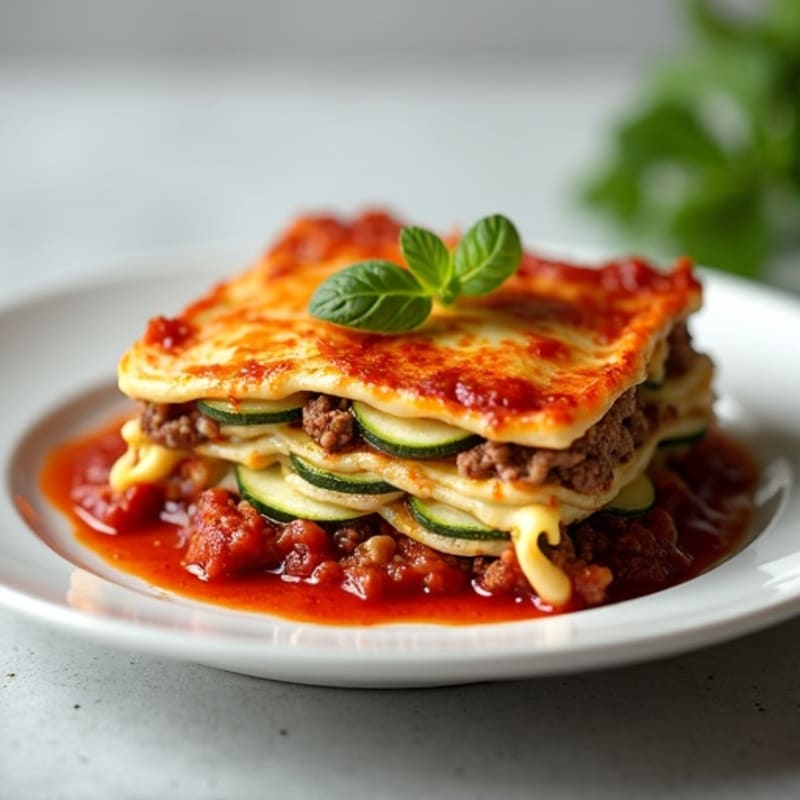 Hearty Lean Ground Beef Zucchini Lasagna Bake
