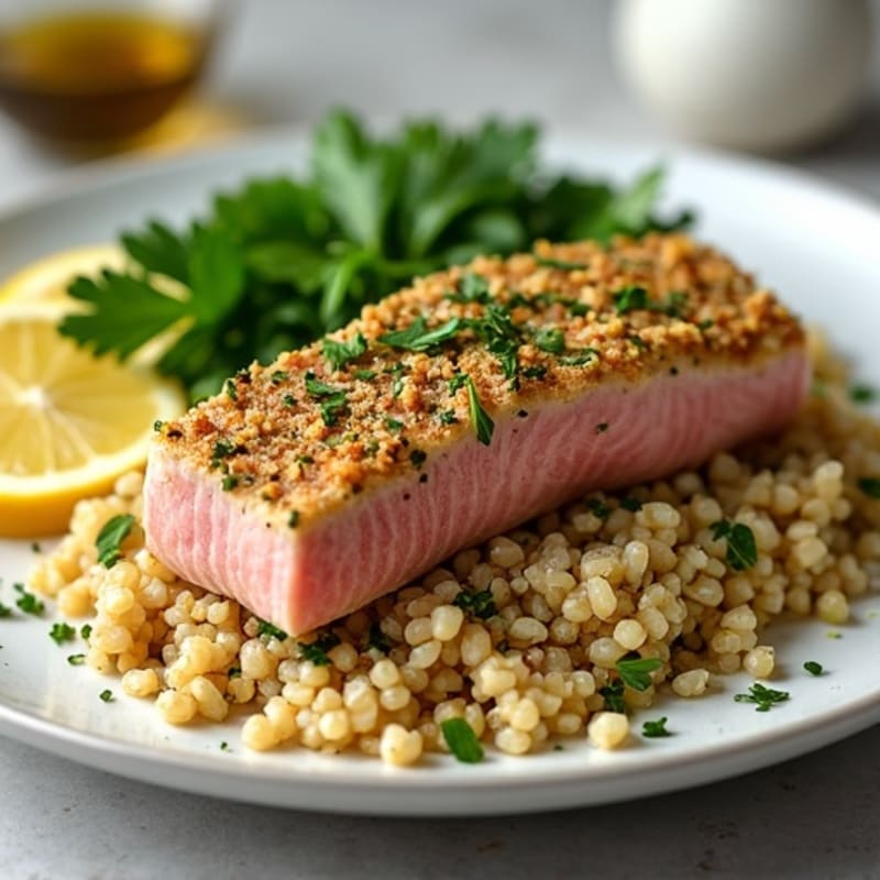 Herb-Crusted Seared Tuna with Citrus Quinoa